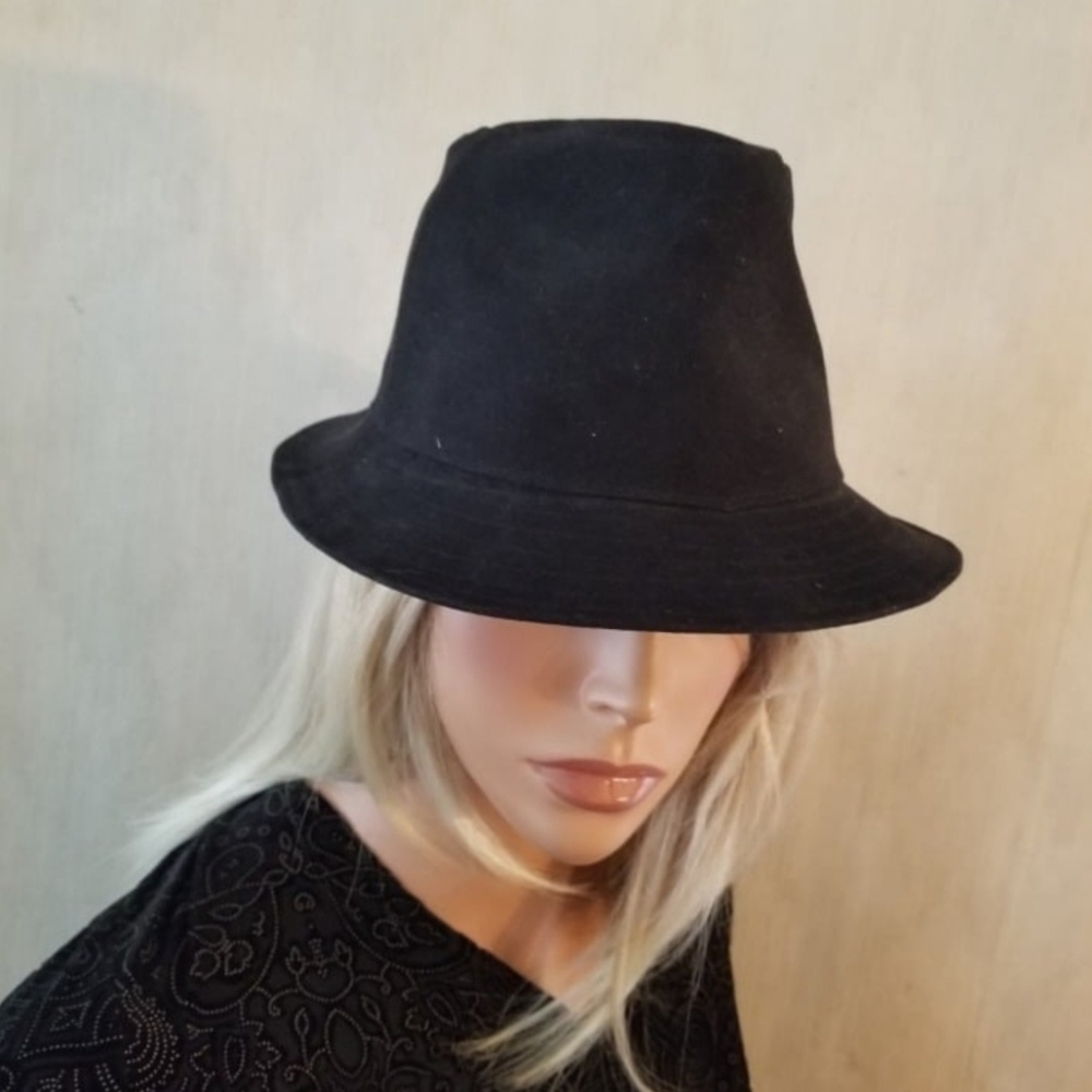 Black‎ Faux Suede Ladies Fedora Bucket Mysterious Spy Hat Everyday Casual Campus